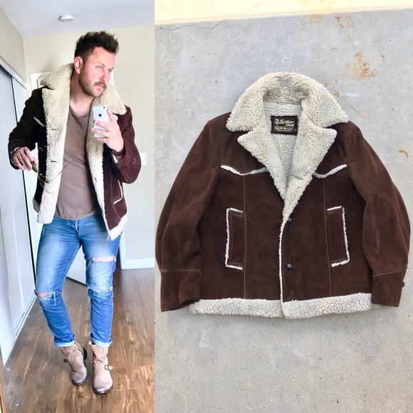 sherpa lined leather jacket